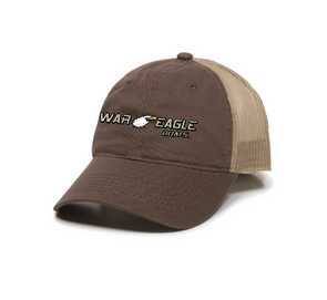War Eagle Boats Garment Washed Brown Trucker Hat